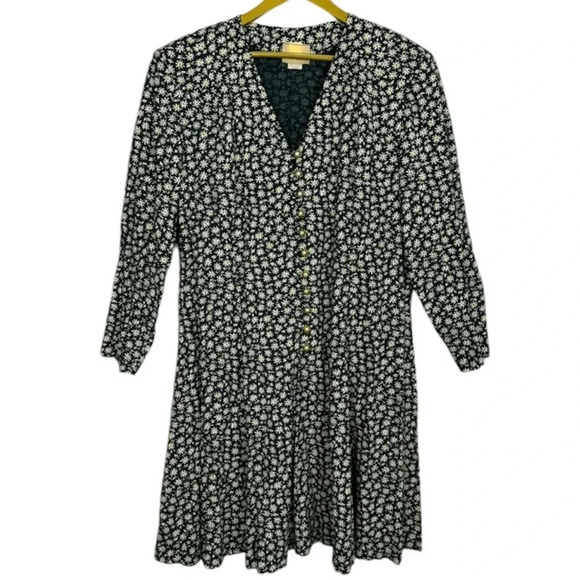 Vintage Lady Katie Micro Floral Midi Dress Size 18 Green Prairie Cottage A-Line - Picture 1 of 3